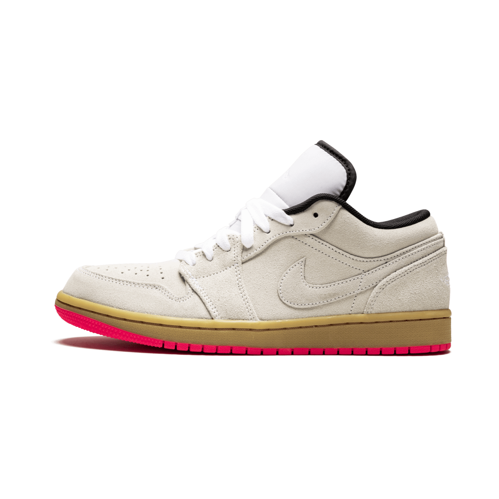 pink and yellow jordans 1